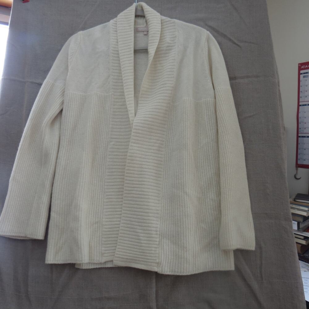 Benedicta Italian Cashmere Blend Minimalist Cardigan | Size S | Quiet Luxury